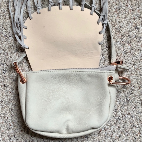 Free People leather fringe grey crossbody bag - Picture 6 of 8